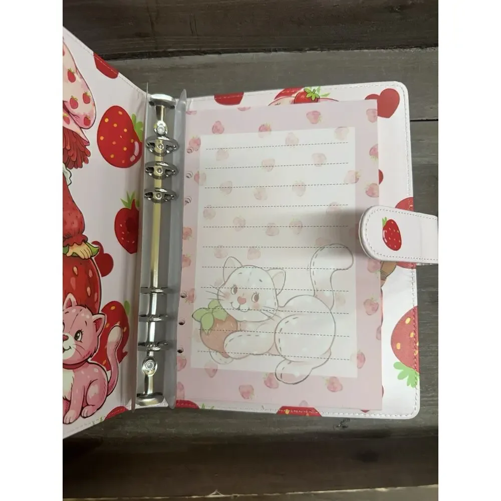 Strawberry Shortcake A5 Binder w/ matching paper & Acrylic Divider Bundle